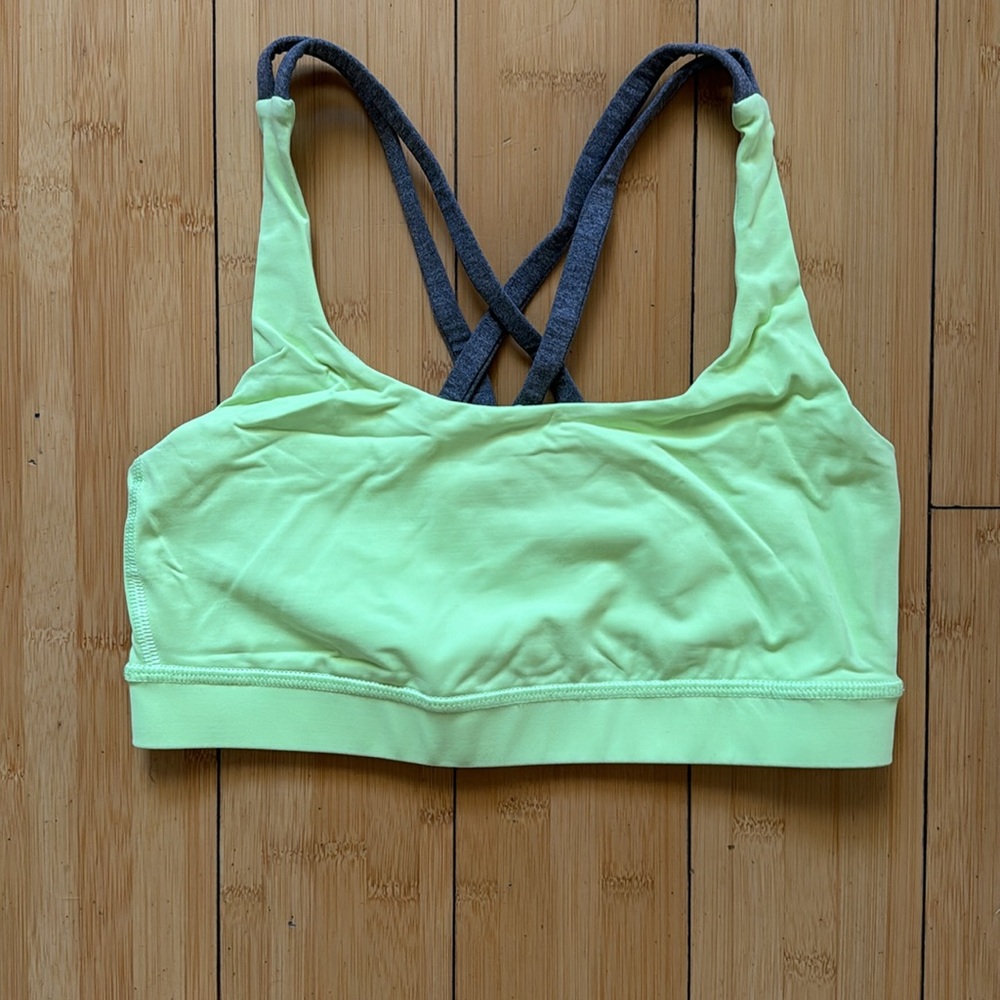 Lululemon Energy Bra In Clear Mint / Heathered Slate View 6